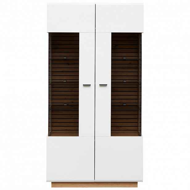 Stylife VITRÍNA, bílá, dub artisan, 98/190/40 cm