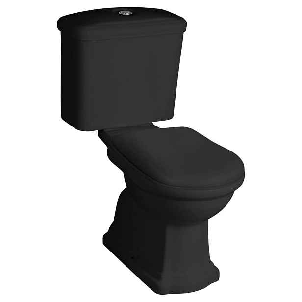 Kerasan RETRO WC kombi, zadní odpad, černá-chrom
