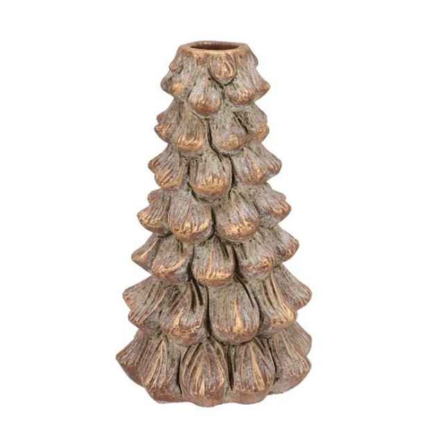 Mosazný antik cementový svícen ve tvaru stromku Tree - Ø  11*19 cm daan kromhout
