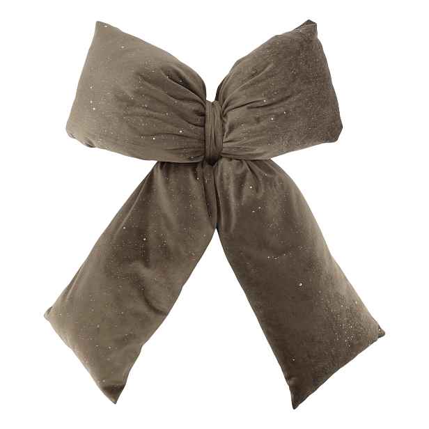 Sametový polštář ve tvaru mašle Mocca se třpytkami – 40*50 cm Chic Antique