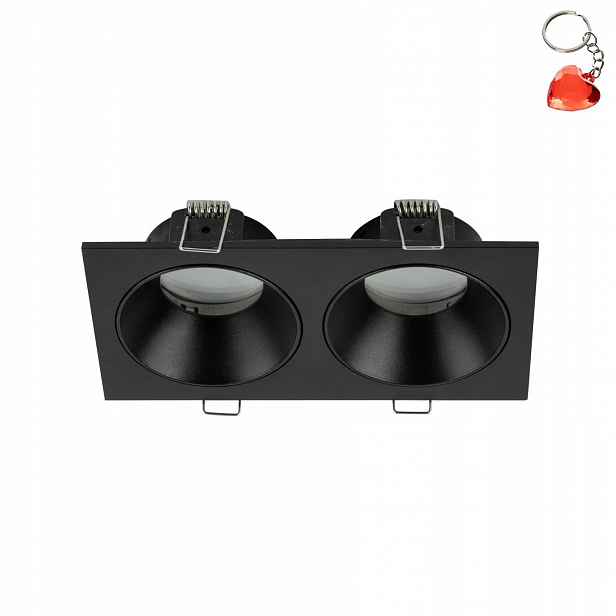 Dvojitá zapuštěná kulaté stropní svítidlo Prisma Duo Black 10579 Tk Lighting