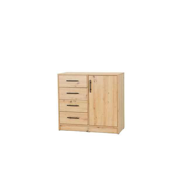 MASSENO KOMODA VANO, 90/84/40 cm se 4 zásuvkami, počet dvířek: 1, dub Artisan