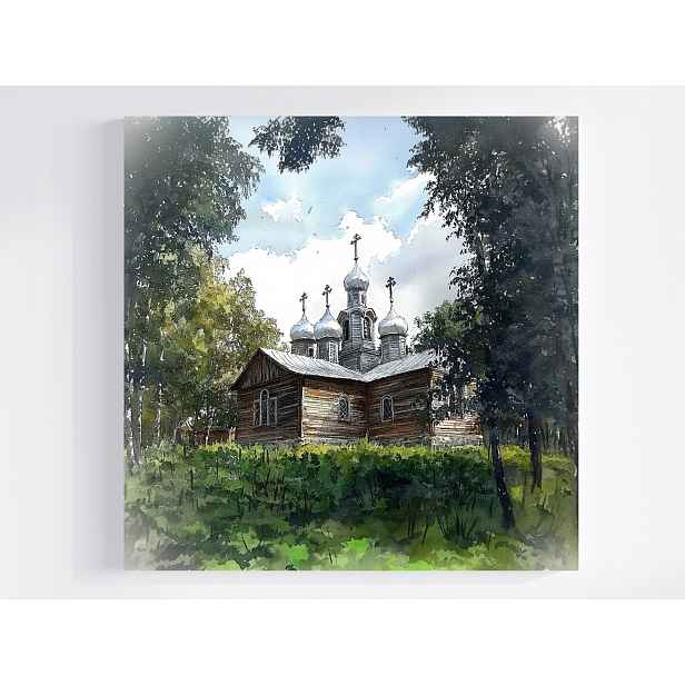 Obraz Na Plátně Plátno Pravoslavný Kostel Lesa Příroda 50x50