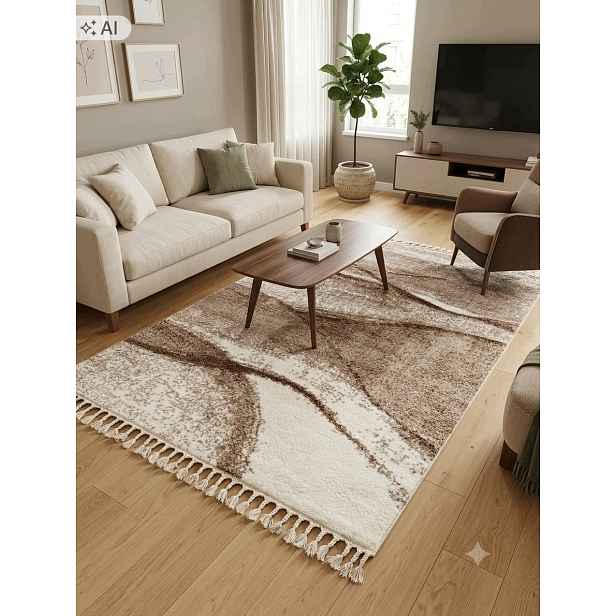 Koberec do obývacího pokoje 160 x 230 cm, vícebarevný, měkký vlas, plyšový