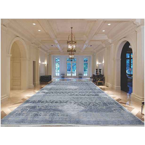 Ručně vázaný kusový koberec Diamond DC-HALI B Silver/blue, 305x425, modrá, chodba / předsíň, Diamond Carpets India