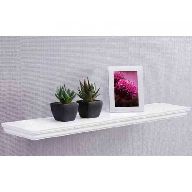 Nástěnná police Landwood, šířka 90 cm, bílá