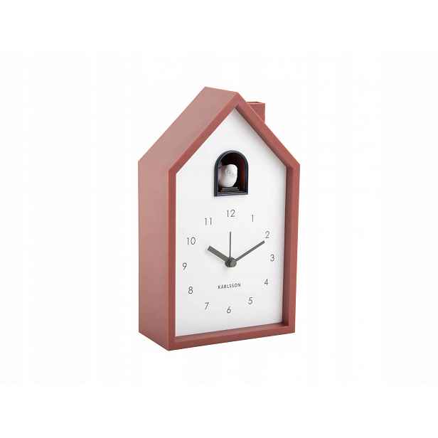 Nástěnné Hodiny Hodinky S Kukačkou Domeček 12 x 20 x 6 cm Červené Na Baterie