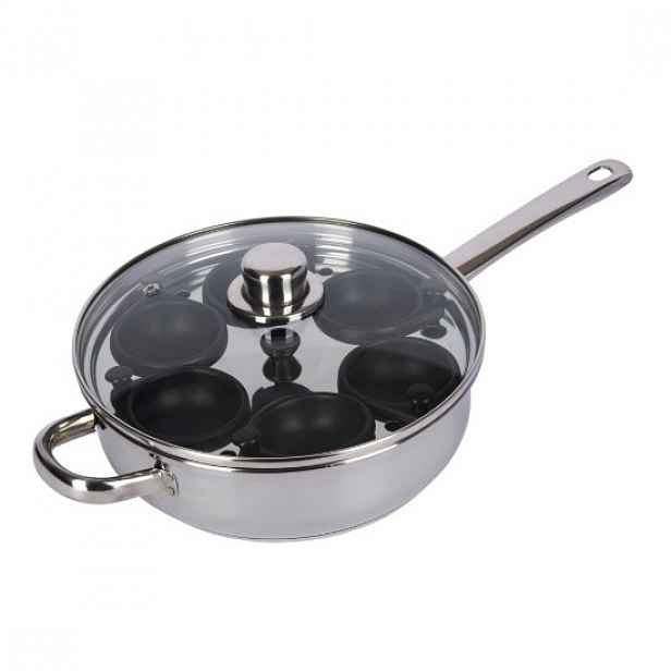 Pánev na sázená vejce, nerez, s poklicí, 26 cm - Kitchen Craft