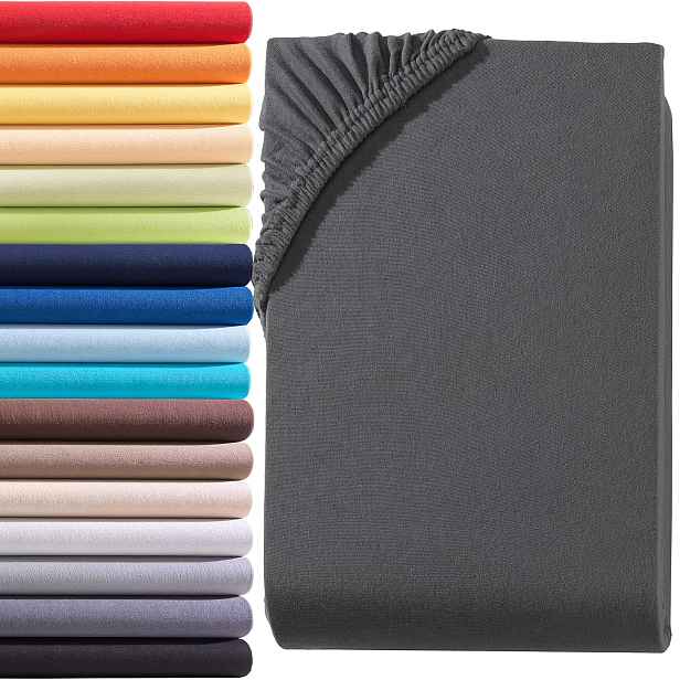TEMU 2ks 100% Bavlněné Dresové Prostěradlo s Pružným Lemem 150gsm, Celobavlněné Prostěradlo s Pružným Lemem, 30cm Lem, Hypoalergenní, Prodyšné