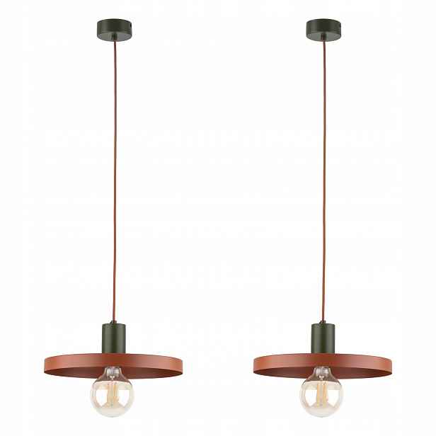 Tk Lighting Sada 2x Lustr Závěsná lampa Hnědá 15W E27 Regulace
