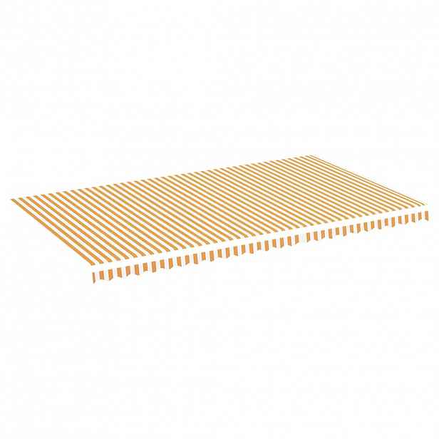 vidaXL Náhradní plachta na markýzu žlutá a bílá 600 x 350 cm polyesterová