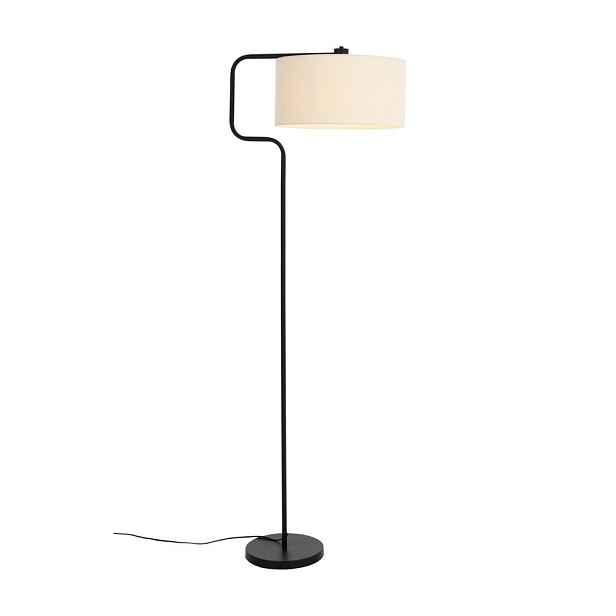 Černá/krémová látková stojací lampa (výška 160 cm) Josho – Ellos Home