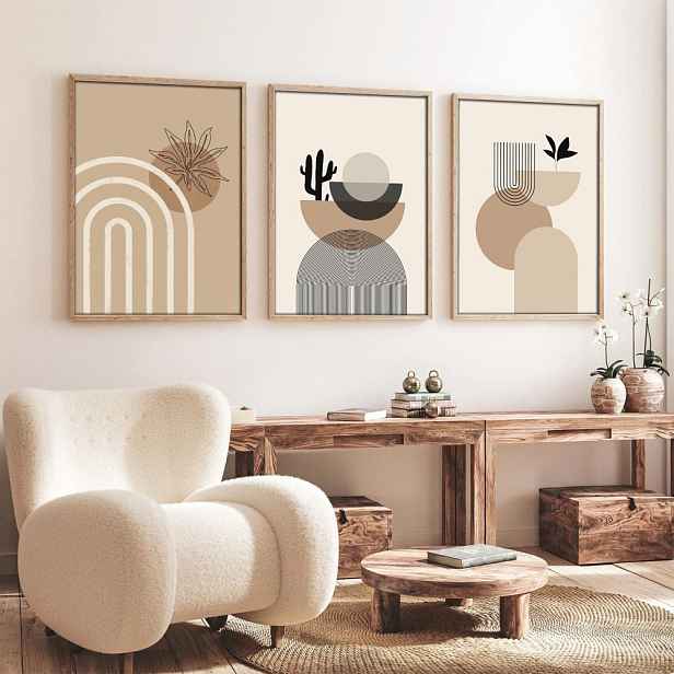 Dekorativní rámovaný obraz z MDF (3 kusy) Huhu264 - 50 x 70
