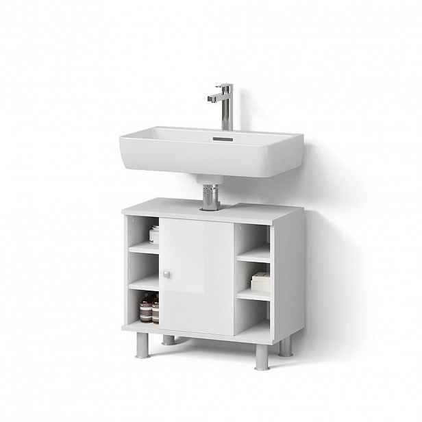 Livinity® ZÁKLADNÍ SKŘÍŇKA POD UMYVADLO Fucino Bílá vysoký lesk 60 x 54 cm