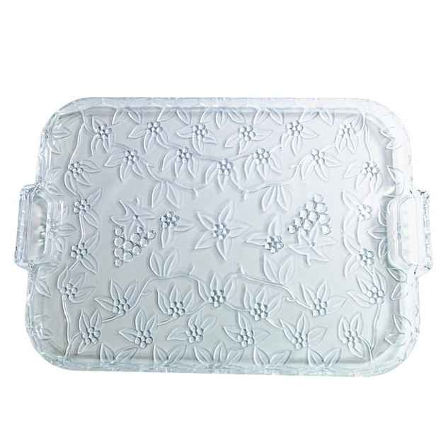 podnos 49x39x4,5cm KRYSTAL, brus, transp.plast