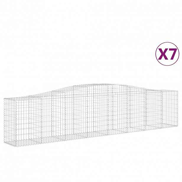 vidaXL Klenuté gabionové koše 7 ks 400x50x80/100 cm pozinkované železo