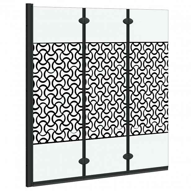 vidaXL Závěs pro sprchu Černá a průhledná 130 x 130 cm tvrzené sklo