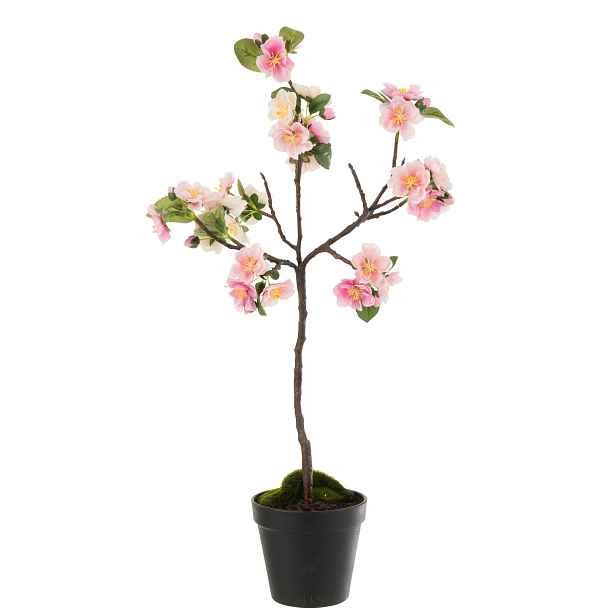 Dekorace umělý růžový kvetoucí stromek Blossom - 20*20*50 cm J-Line by Jolipa