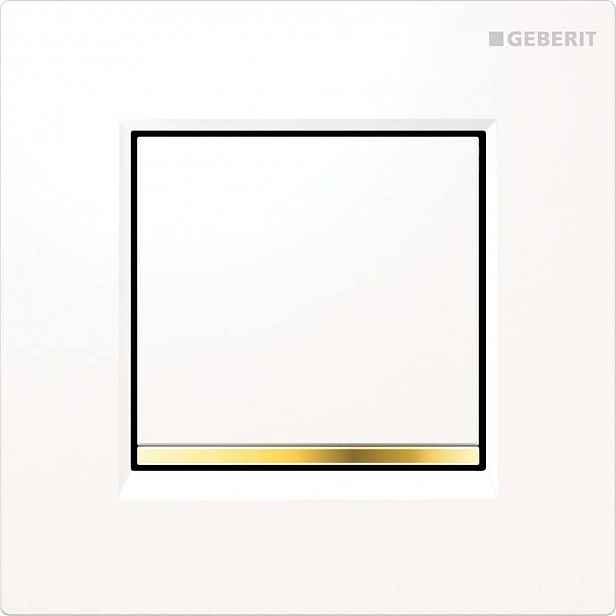 Geberit - Pneumatické ovládání splachování pisoárů Typ 30, bílá/pozlacená 116.017.KK.1