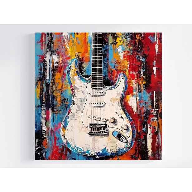 Obraz Na Plátně Canvas Abstrakce Hudba Elektrická Kytara Rock 50x50