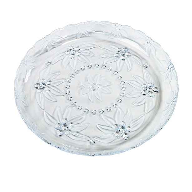 podnos d28cm KRYSTAL, brus, transp.plast