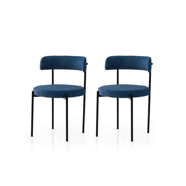 Sada jídelních židlí Gini Dark Blue and Black, 2 ks