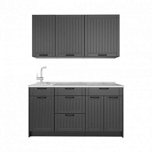Vicco JEDNOTKOVÁ KUCHYNĚ Fame-Line, Tmavě šedá/Antracit, 150 cm, PD Mramor