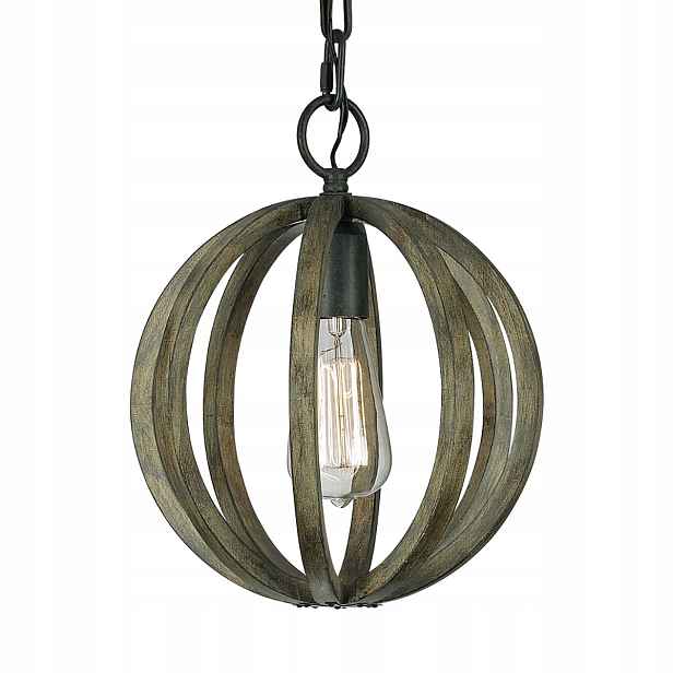 Závěsná dřevěná lampa Allier 1xE27 60W Staré dřevo Feiss