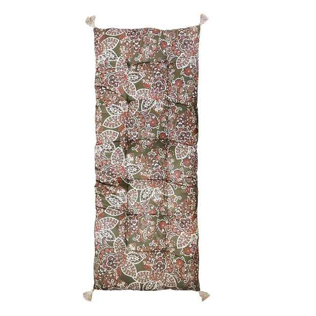Zeleno-hnědá matrace s paisley vzorem Aix Vintage Quilt - 70*180 cm Chic Antique