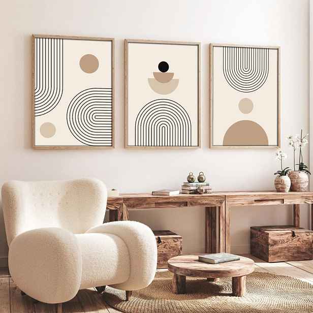 Dekorativní rámovaný obraz z MDF (3 kusy) Huhu261 - 50 x 70