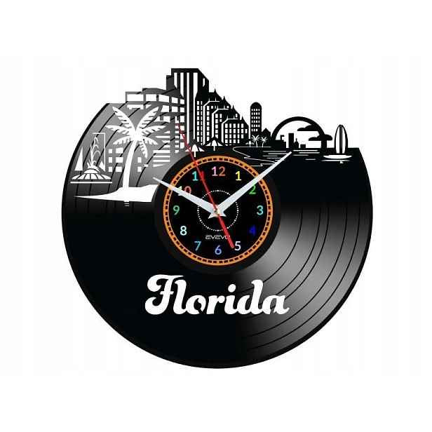 Florida Dárek Originální dekorace do domu Hodiny z vinylové desky