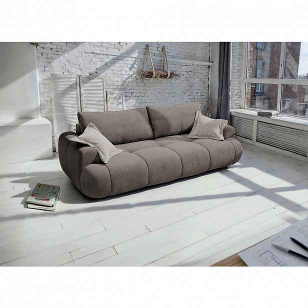 Livetastic ROZKLÁDACÍ POHOVKA, plast, textil, kompozitní dřevo, hnědá