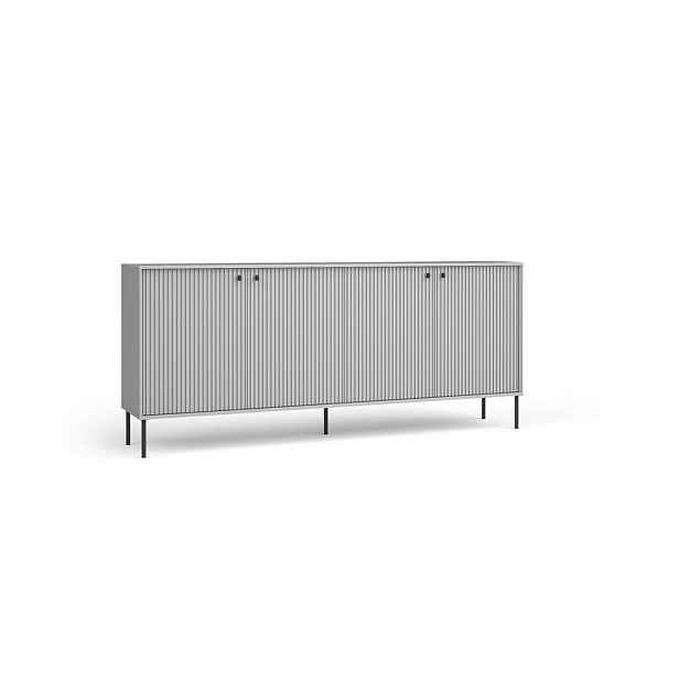 MASSENO KOMODA NIMB, 207/89,2/40,5 cm se zásuvkami a 4 dvířky, šedá