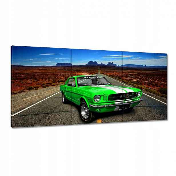Obrazy 120x60 Zelený Mustang na poušti