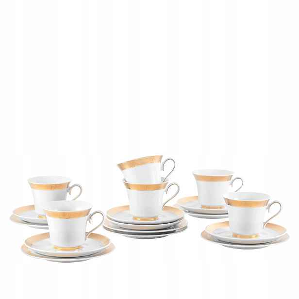 Servis na kávu Ćmielów Margaret Zlatá pro 6 osob 18el. zlatý porcelán