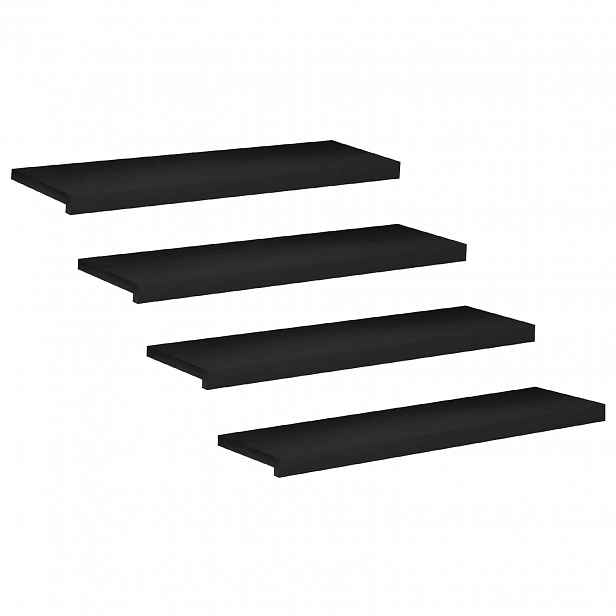 vidaXL Schodišťové nášlapy 4 ks 100 x 25 x 2 cm Černá