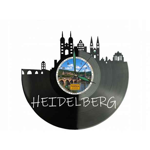 Hodiny Heidelberg Město Německo Nástěnné hodiny Vinylová deska Dárek