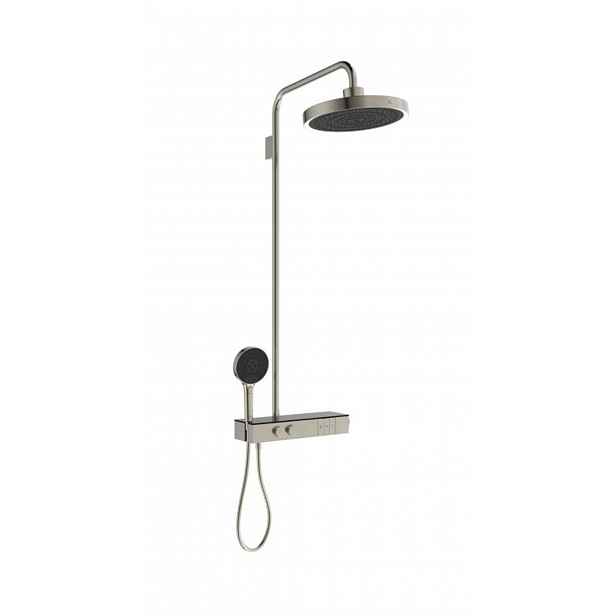 Ideal Standard Ceratherm Solos - Sprchový set s termostatem, průměr 33 cm, 3 proudy, s LED osvětlením, Silver Storm A7883GN