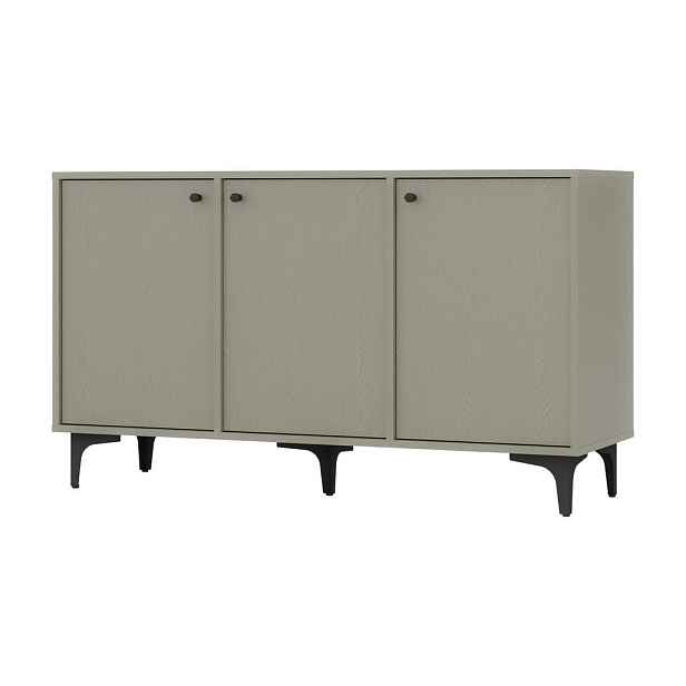 MASSENO KOMODA TORINO, 125/72/41 cm se 3 dvířky, světle zelená