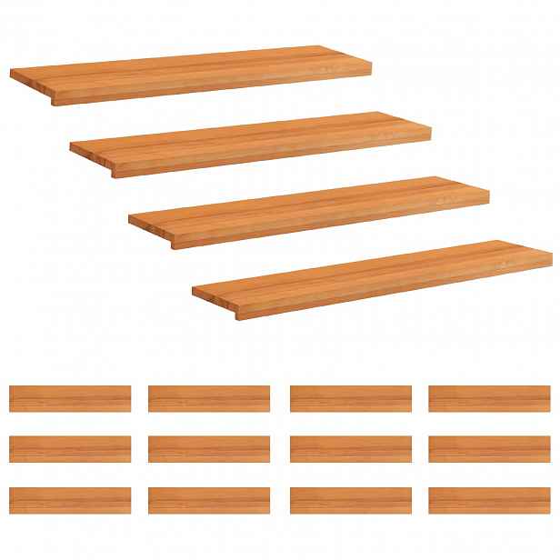 vidaXL Schodišťové nášlapy 16 ks 120 x 25 x 2 cm Světle hnědá