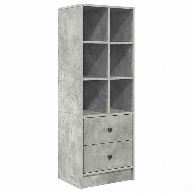 vidaXL Vysoký bufet se zásuvkou Betonově šedá 45,5 x 34 x 127 cm