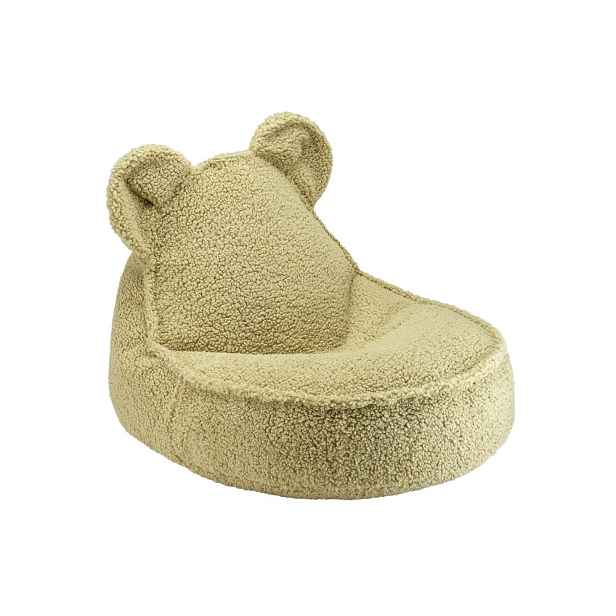 Zelený dětský sedací vak z textilie bouclé Bear – Wigiwama