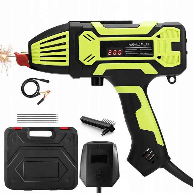 Ruční svařovací stroj s výkonem, přenosná digitální svařovací pistole 220V sada
