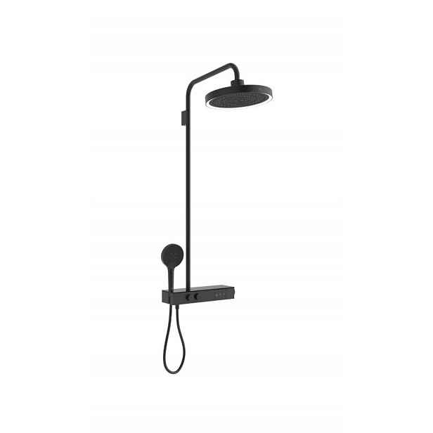 Ideal Standard Ceratherm Solos - Sprchový set s termostatem, průměr 33 cm, 3 proudy, s LED osvětlením, hedvábná černá A7883XG