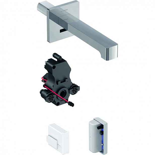 Geberit Brenta - Elektronická umyvadlová baterie pod omítku, napájení z generátoru, easy to clean, chrom 116.296.21.1