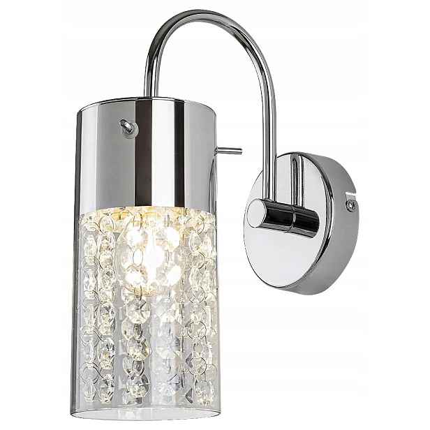 Koupelnové nástěnné svítidlo Rabalux Niagara E14 chrom s krystaly IP44