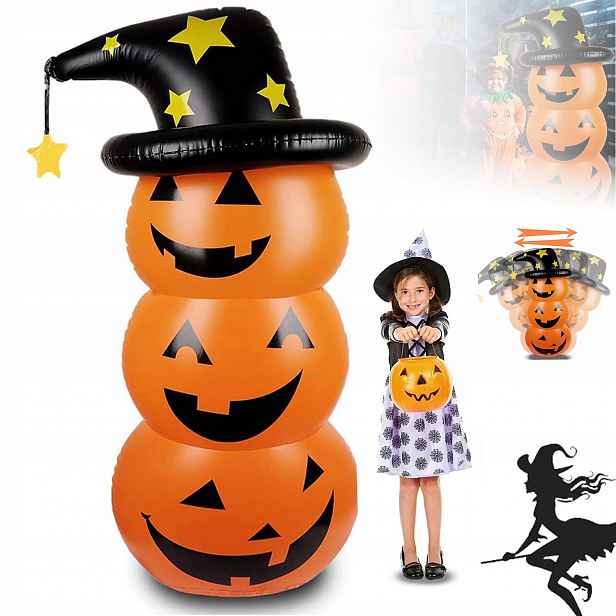 Nafukovací Halloweenská Dýně S Led Osvětlením, Snadno Skladovatelná
