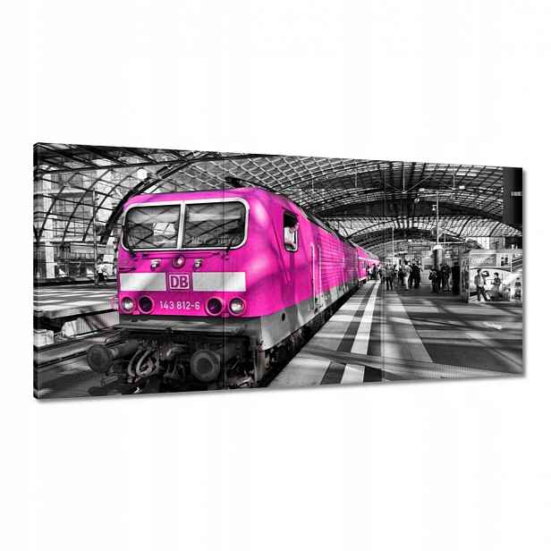Obrazy 180x90 Růžový vlak Lokomotiva