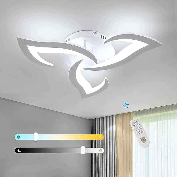 Stropní svítidlo Led lustr bílý moderní s dálkovým ovládáním do ložnice 35W