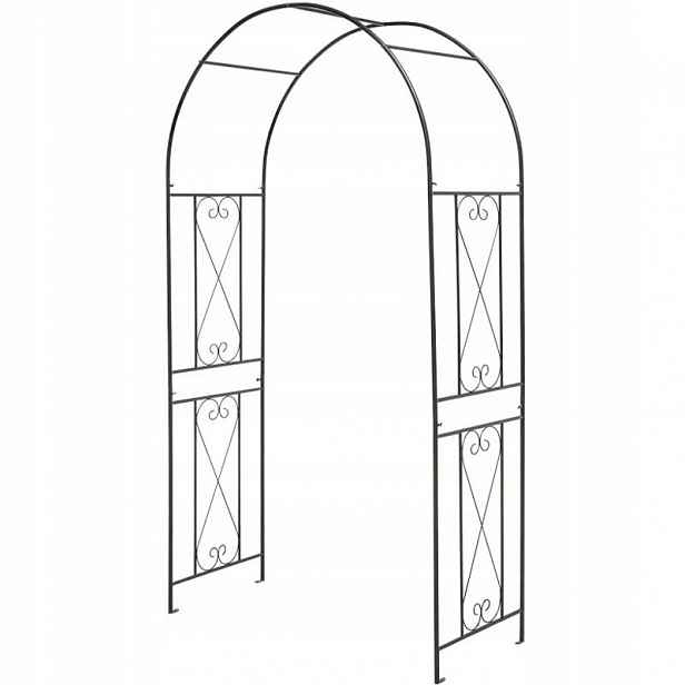 Zahradní oblouk se 4 zemními kolíky NP11084DK, 220 x 120 x 56 cm, černý
